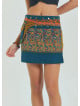 Snap Closure Pocket Patchwork Wrapped Petrol Floral Skirt 4687